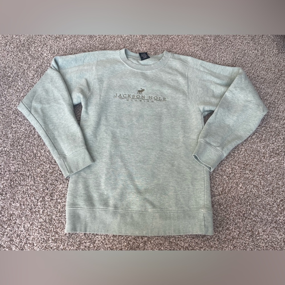 Jackson Hole Wyoming Embroidered Crewneck Sweatshirt